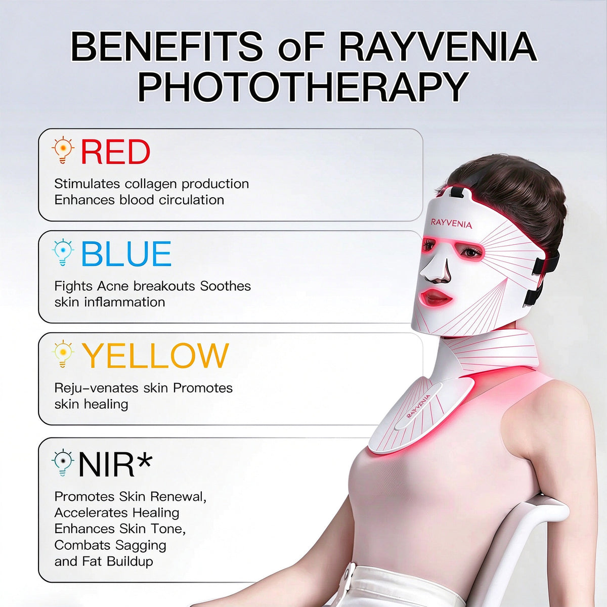Rayvenia Glow LED Face & Neck Therapy Mask
